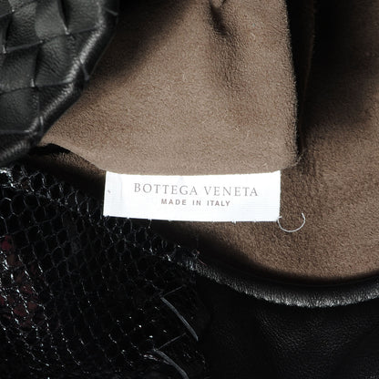 Balenciaga BOTTEGA VENETA Intrecciato Nappa Ayers Snakeskin Tote Tourmaline Black 7 of 8