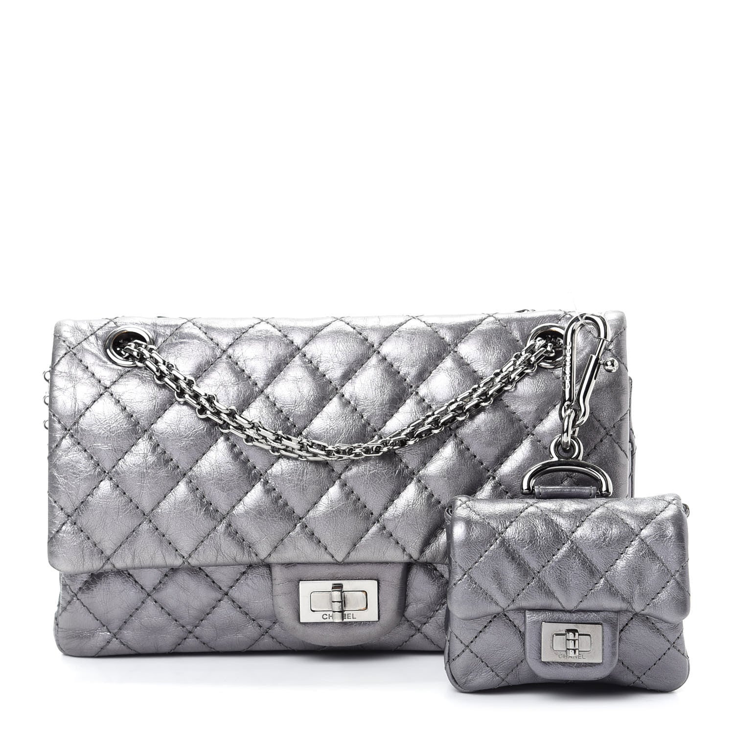 Chanel Metallic Aged Calfskin Quilted 2.55 Reissue 225 Flap Silver 1 of 11