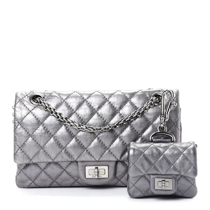 Chanel Metallic Aged Calfskin Quilted 2.55 Reissue 225 Flap Silver 1 of 11