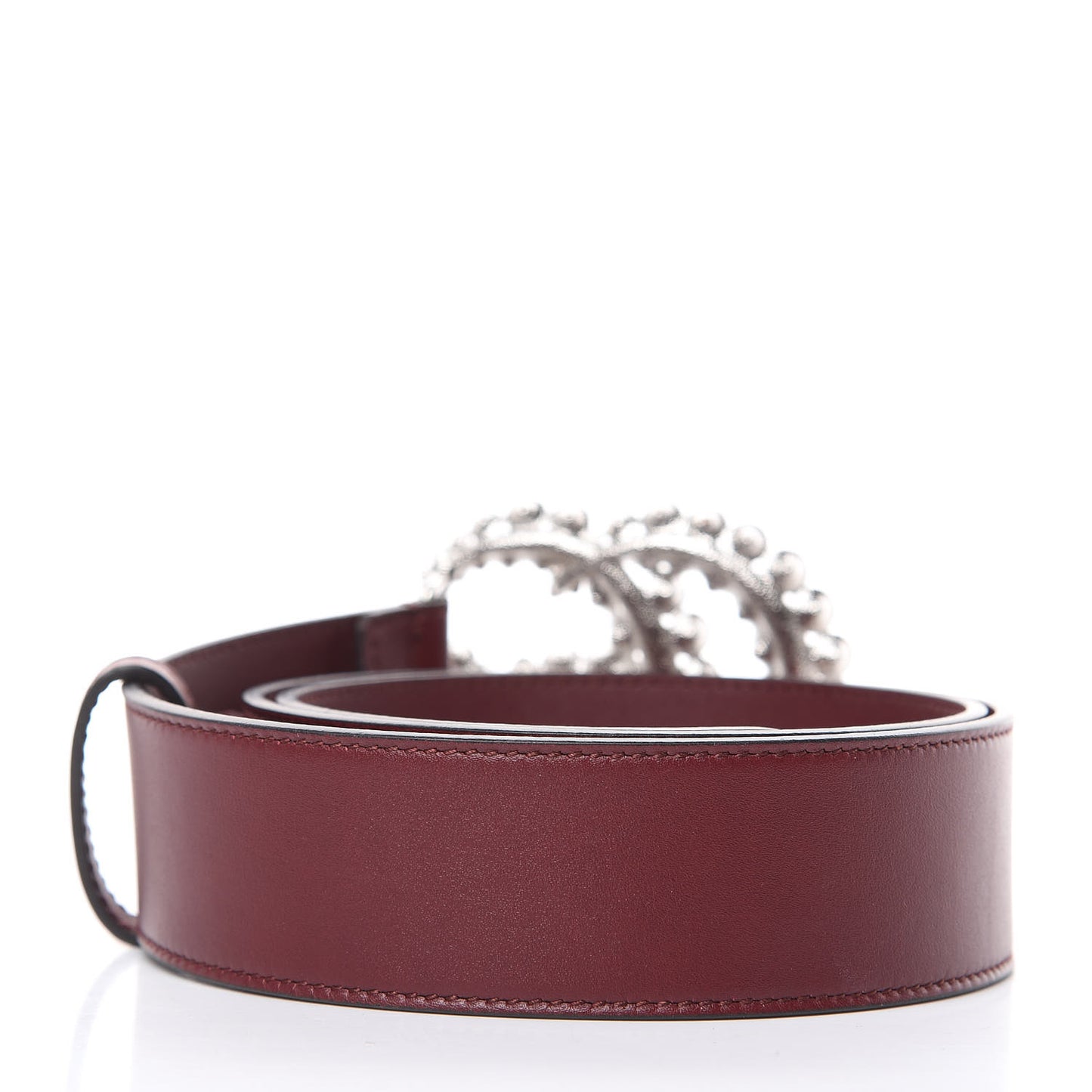 Calfskin Crystal Double G 40mm Belt 85 34 Vintage Bordeaux