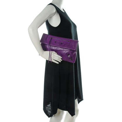 Balenciaga Agneau Classic Hardware Envelope Clutch Ultraviolet 2 of 7