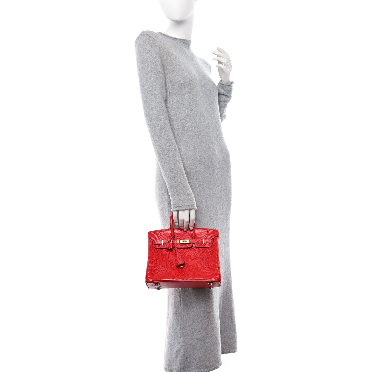 Lizard Birkin 25 Rouge Moyen