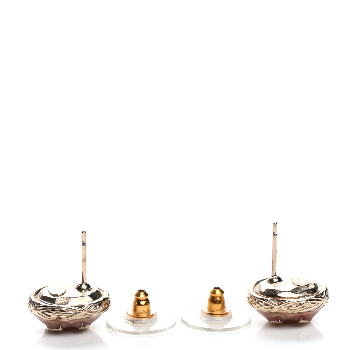Resin CC Earrings Pink Gold