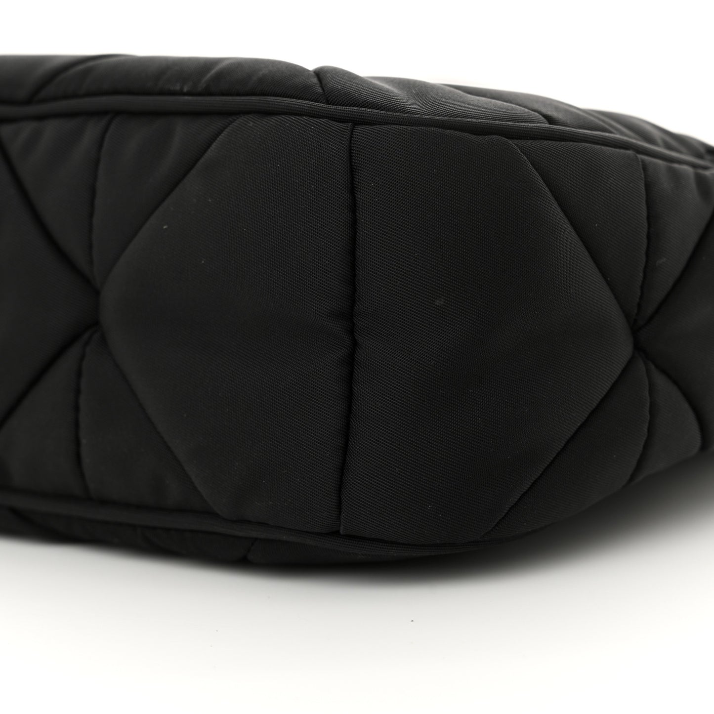 Re-Nylon Triangle Padded Patchwork Shoulder Bag Black