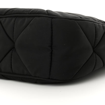 Prada Re-Nylon Triangle Padded Patchwork Shoulder Bag Black 10 of 10