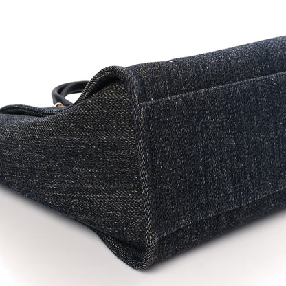 Chanel Denim Medium Deauville Tote Dark Blue White 8 of 9