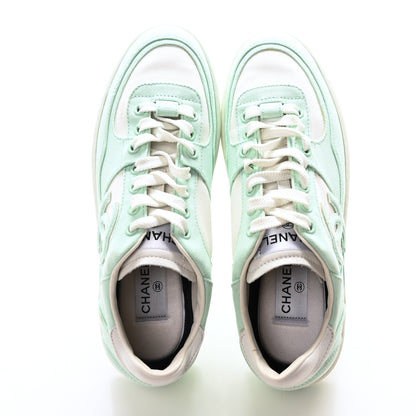 Chanel Cotton Sneakers 39 Light Turquoise White 2 of 9