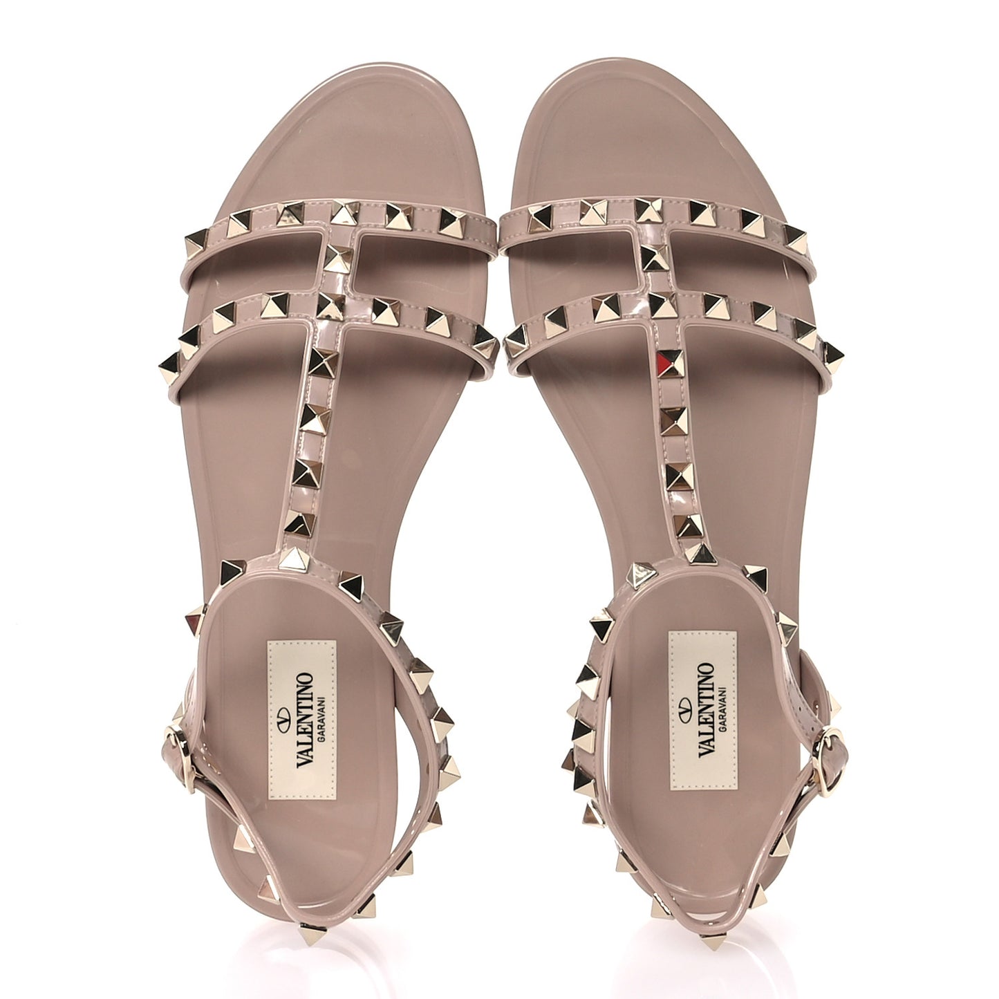 PVC Jelly Rockstud Caged Sandals 38 Poudre