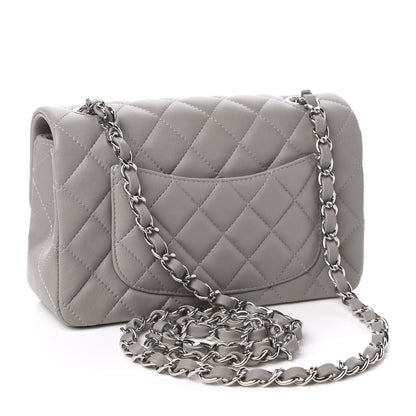 Chanel Lambskin Quilted Mini Rectangular Flap Grey 3 of 11