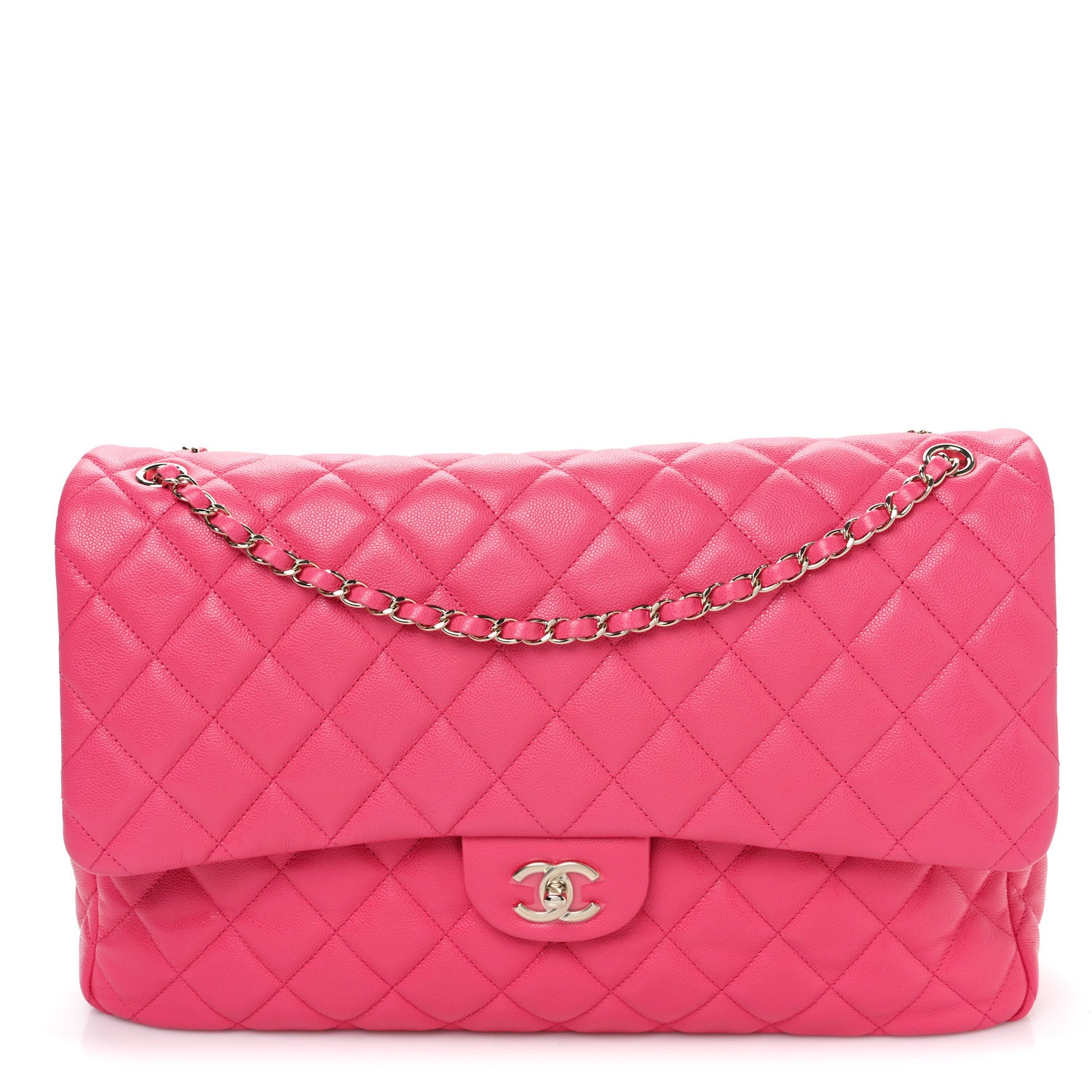 Chanel Caviar Quilted XXL Travel Flap Bag Dark Pink 1 of 12
