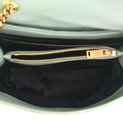 Saint Laurent Suede Calfskin Y Quilted Monogram Small Loulou Chain Satchel Vert Opaline 5 of 10
