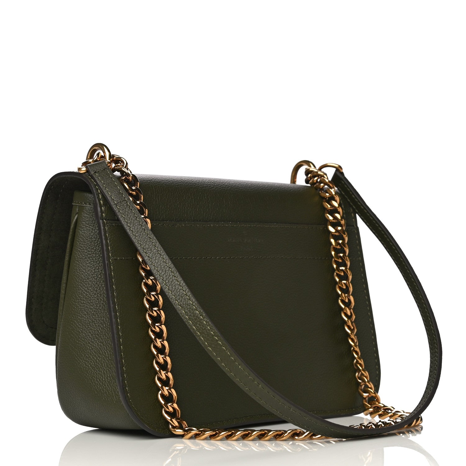 Louis Vuitton Grained Calfskin Lockme Chain Bag PM Kaki 2 of 10