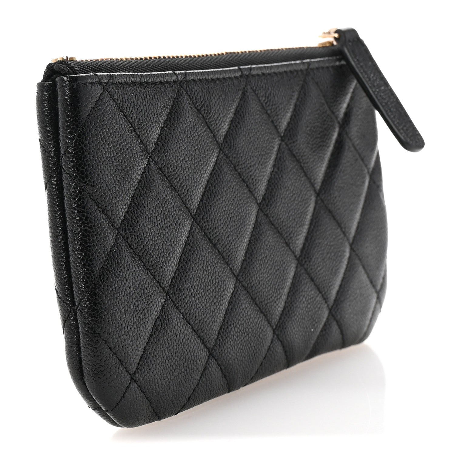 Chanel Caviar Quilted Studded CC Small Cosmetic Case Black 3 of 8