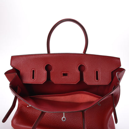 Hermes Taurillon Clemence Birkin 35 Rouge Casaque 22 of 33