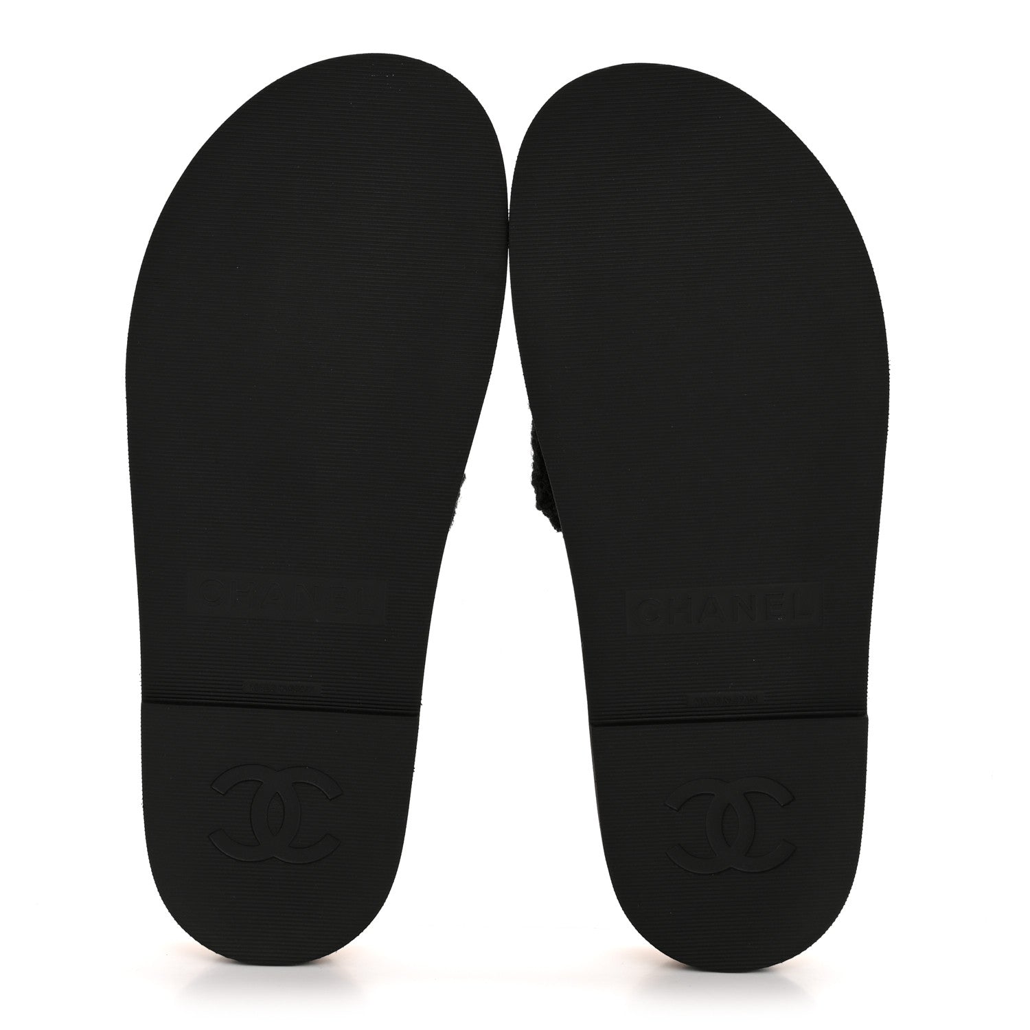 Chanel Fabric Pearl Cork CC Slip On Sandals 38 Black 6 of 10