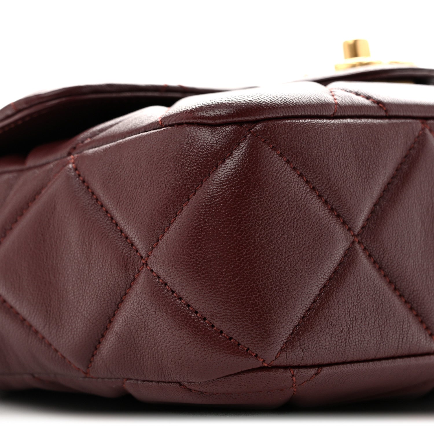 Chanel Lambskin Quilted Mini Logo Square Flap Burgundy 9 of 14