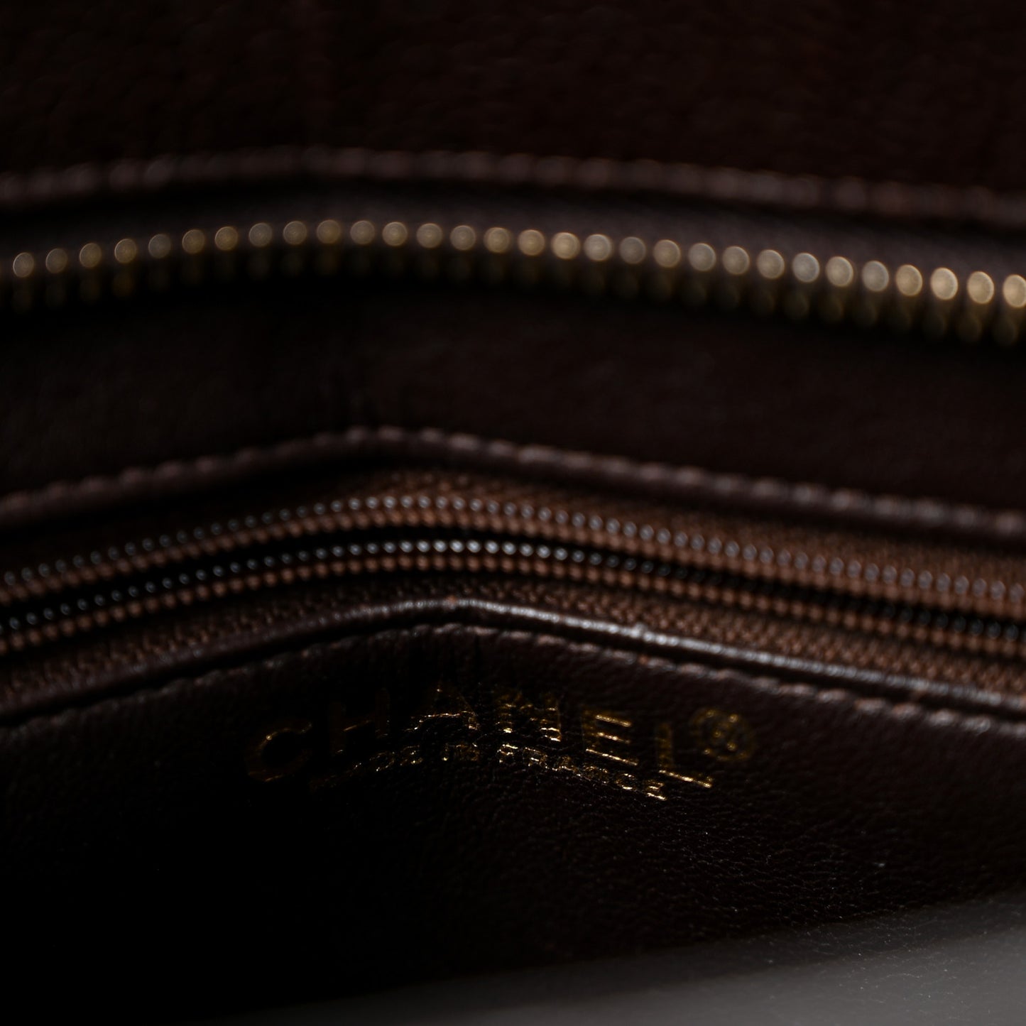 Caviar Quilted Medallion Tote Dark Brown