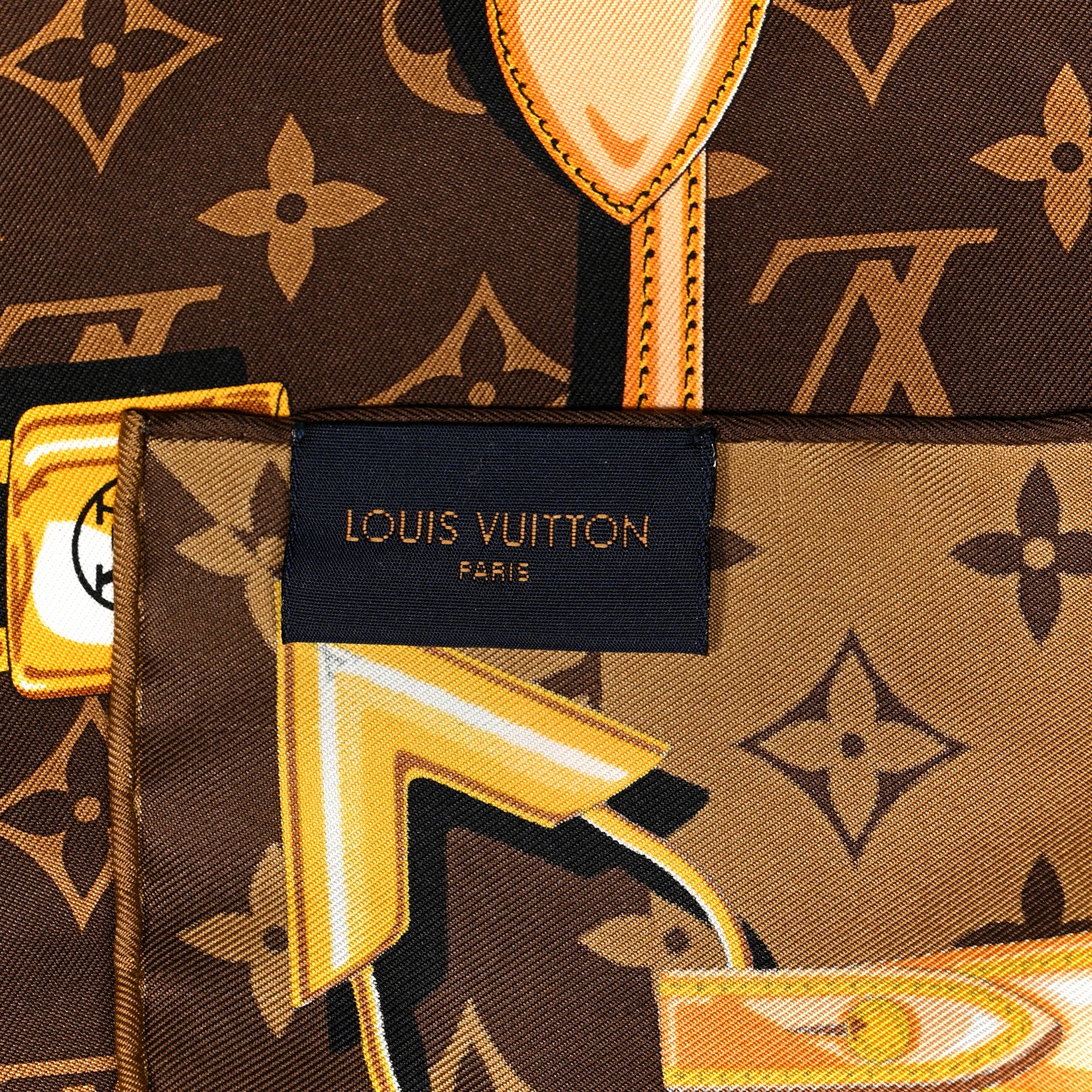 Louis Vuitton Silk Monogram Confidential Square Scarf Brown 3 of 3