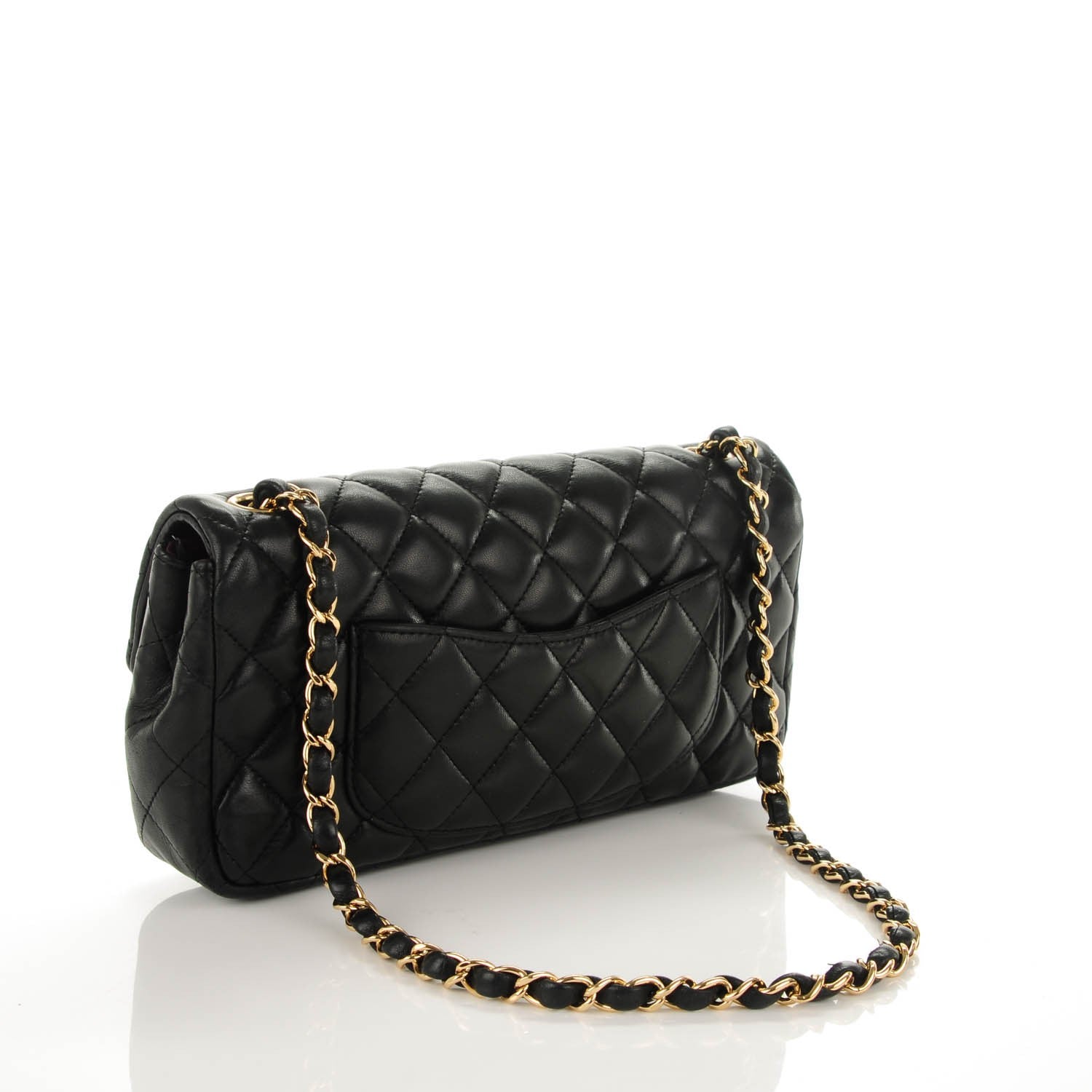 Chanel Lambskin Quilted East West Flap Black 3 of 8
