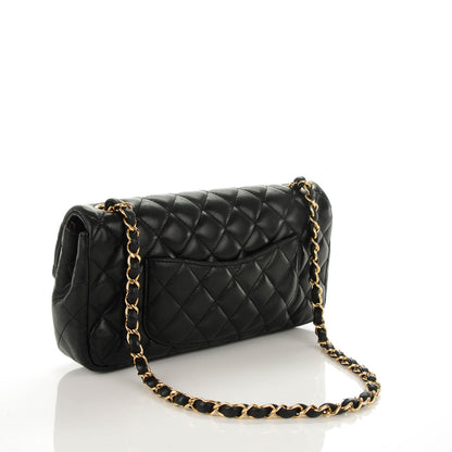 Chanel Lambskin Quilted East West Flap Black 3 of 8