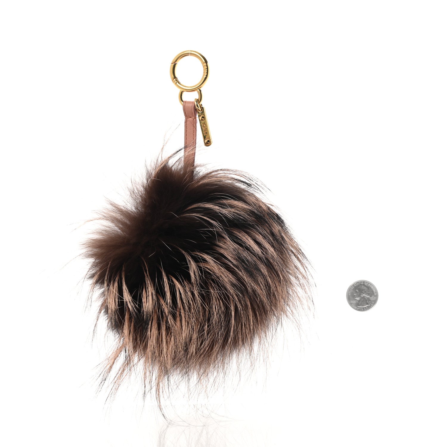 Fendi Rabbit Mink Fox Fur Furry Yang Monster Bag Bug Charm Red Pink 2 of 4
