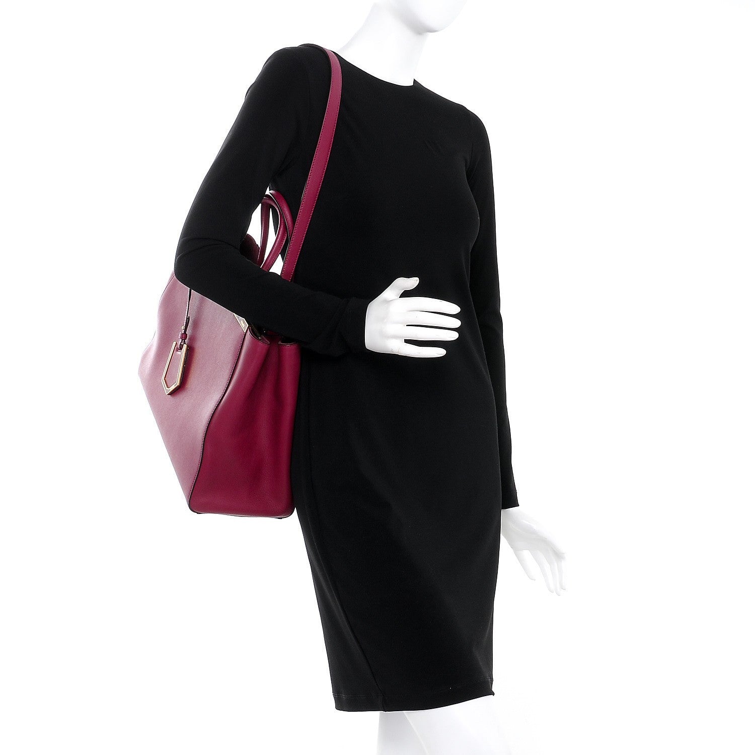 Fendi Vitello Elite Flamingo Regular 2Jours Tote Amarena 3 of 10