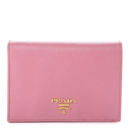 Prada Saffiano Metal Bi-Fold Wallet Begonia 1 of 5