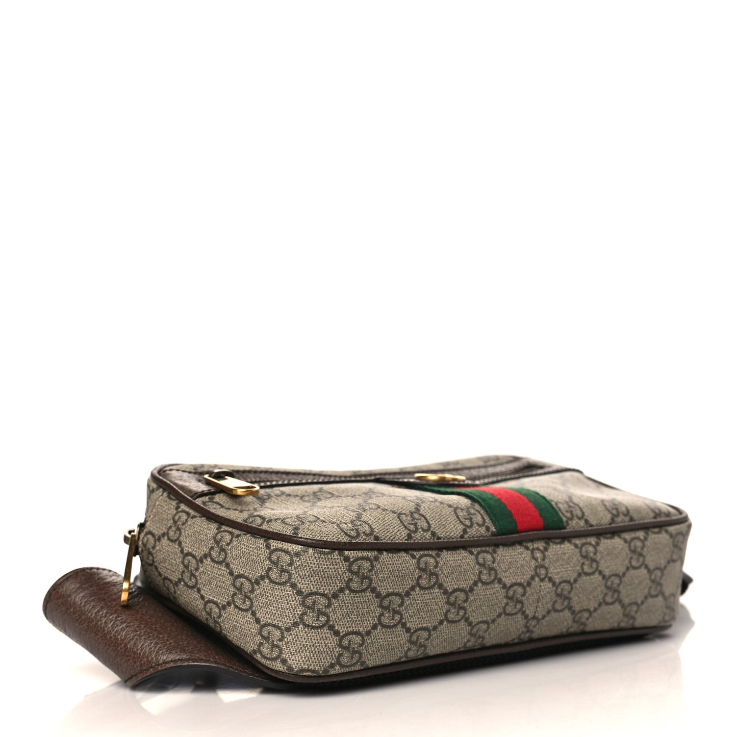 Soft GG Supreme Monogram Medium Ophidia Belt Bag Dark Brown