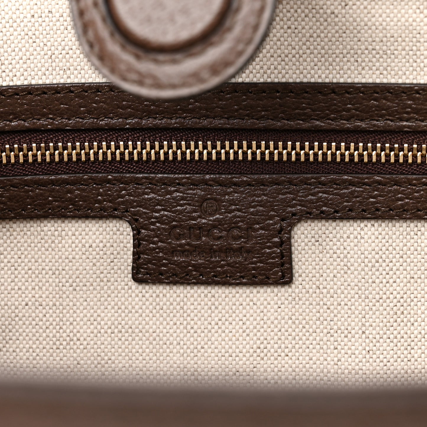 Monogram Jumbo GG Textured Dollar Calfskin Web Medium Ophidia Shopping Tote Camel Ebony