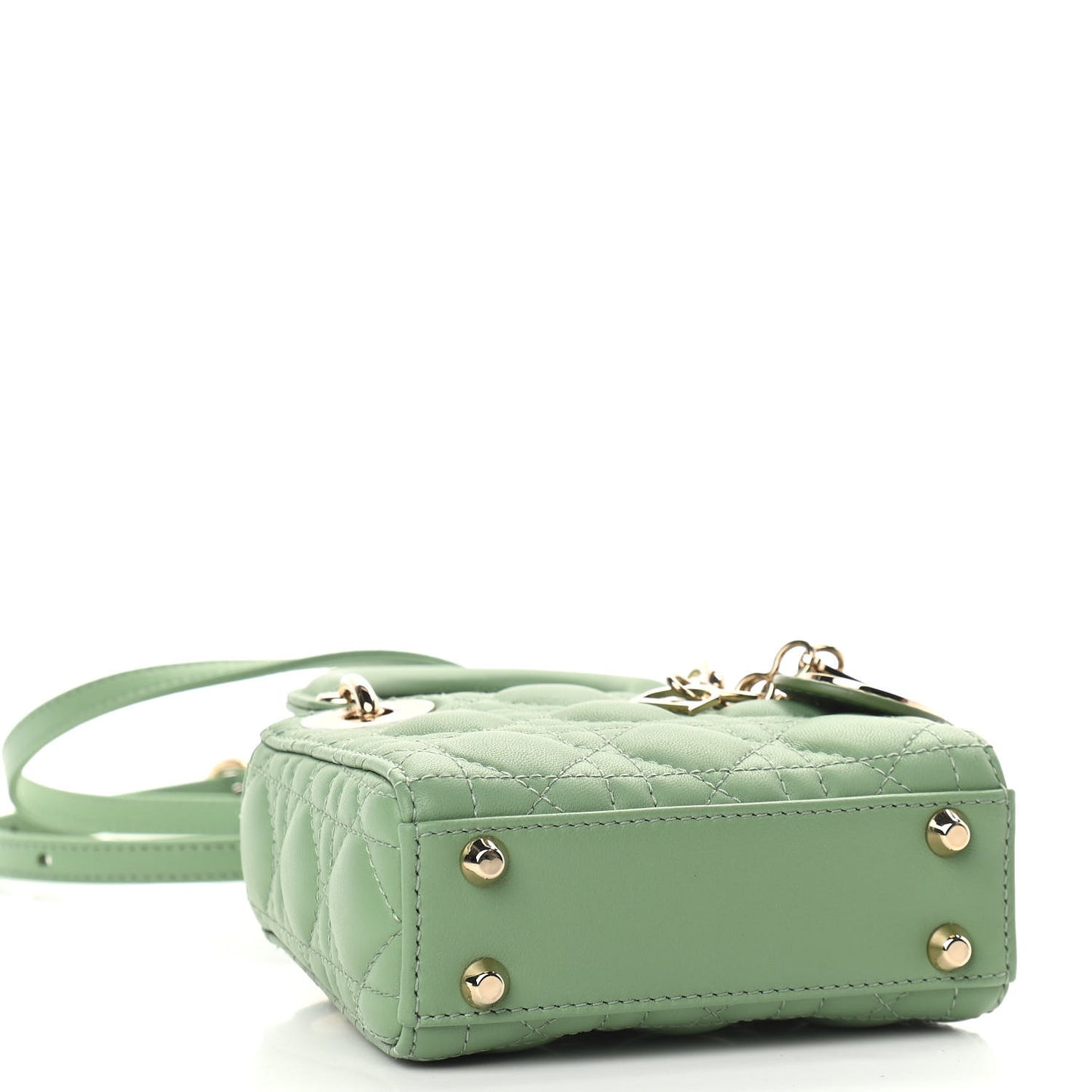 Lambskin Cannage Micro Lady Dior Green