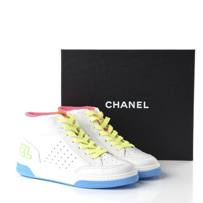 Chanel Calfskin Womens Logo High Top Sneakers 39 Multicolor 2 of 9
