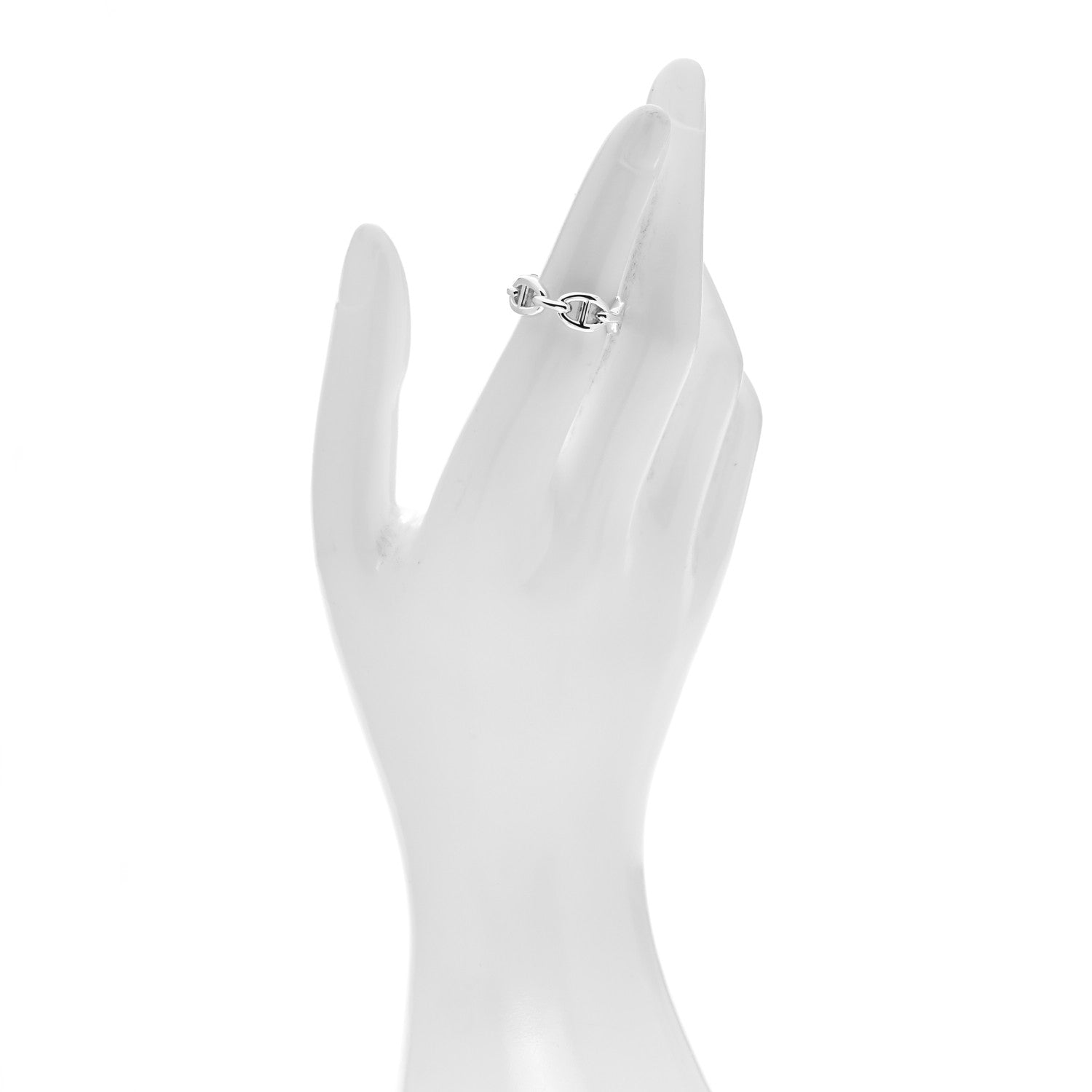 Hermes Sterling Silver PM Chaine d'Ancre Enchainee Band Ring 53 6.5 2 of 8