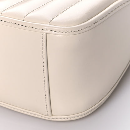 Gucci Calfskin Matelasse Aria Mini GG Marmont Top Handle Shoulder Bag Mystic White 9 of 9