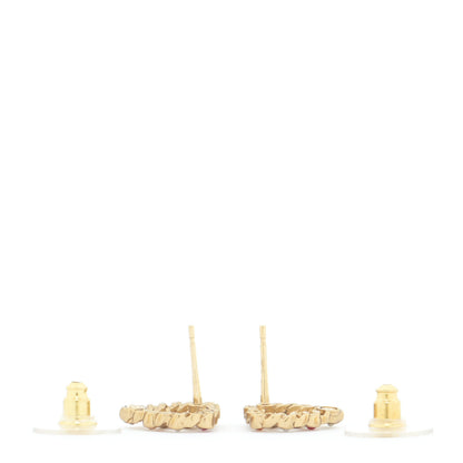 Chanel Pearl Crystal CC Heart Earrings Gold Multicolor 3 of 5