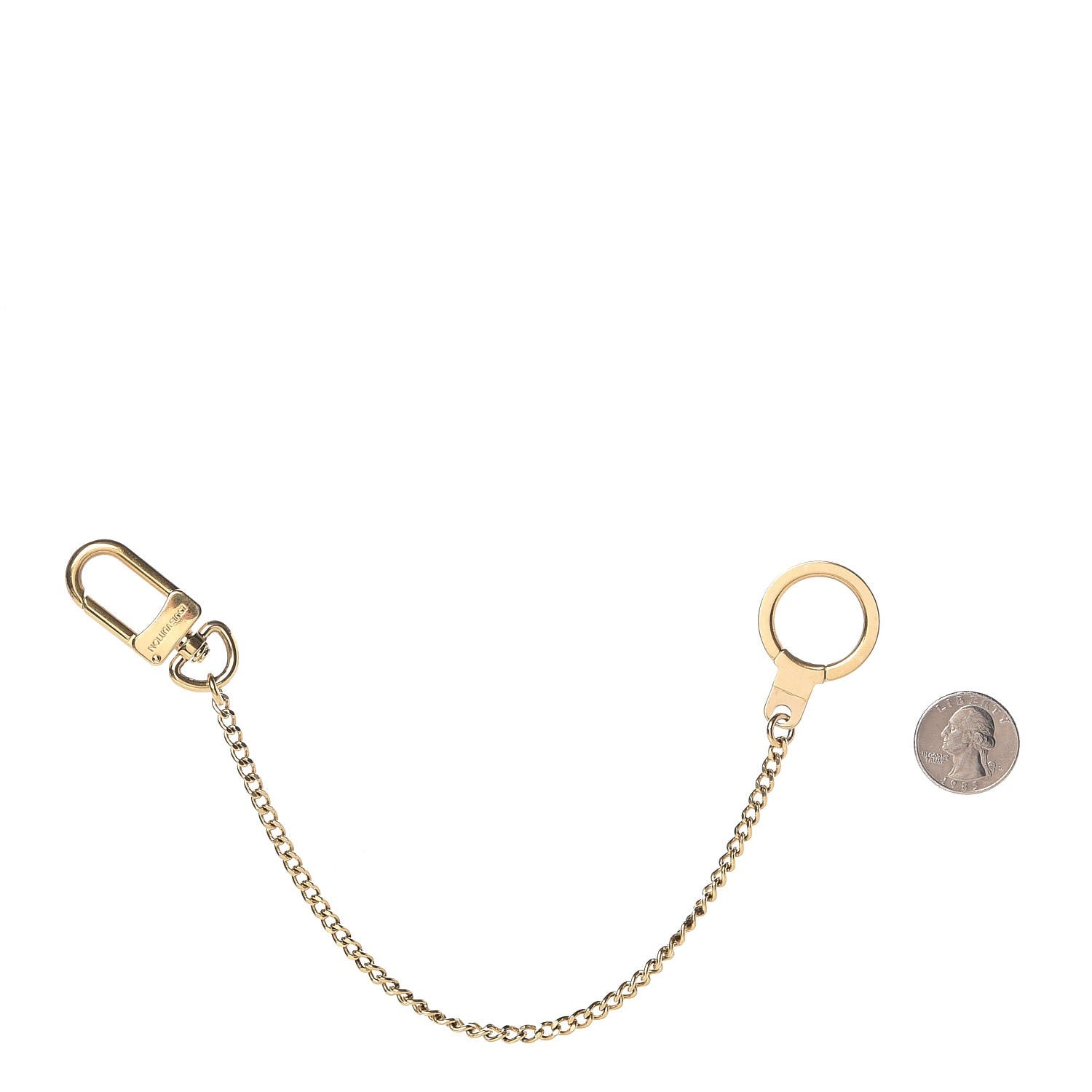 Louis Vuitton Metal Pochette Extender Key Ring Chain Gold 2 of 2