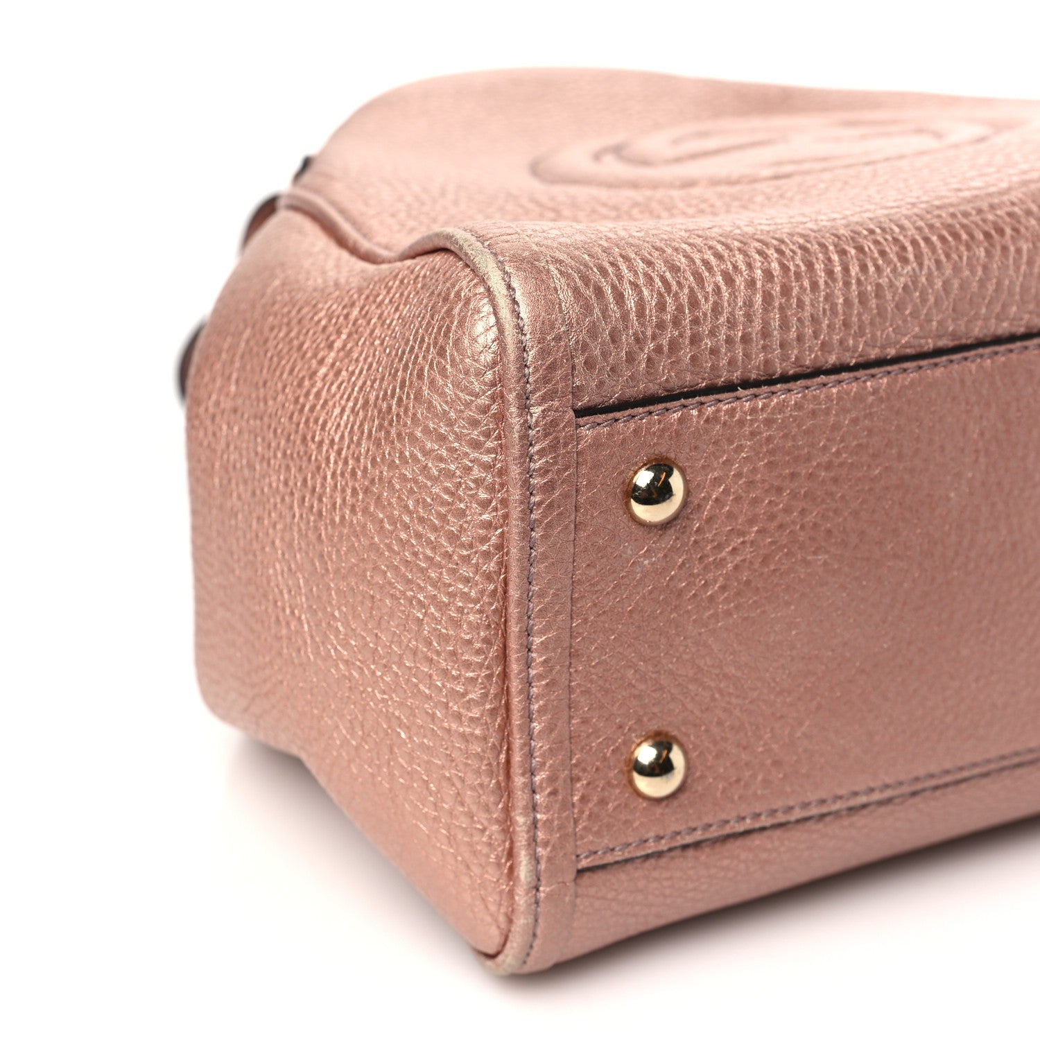 Gucci Metallic Pebbled Calfskin Small Soho Shoulder Bag Pink 10 of 13