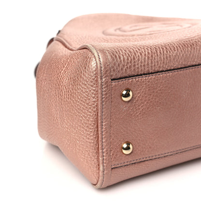 Gucci Metallic Pebbled Calfskin Small Soho Shoulder Bag Pink 10 of 13