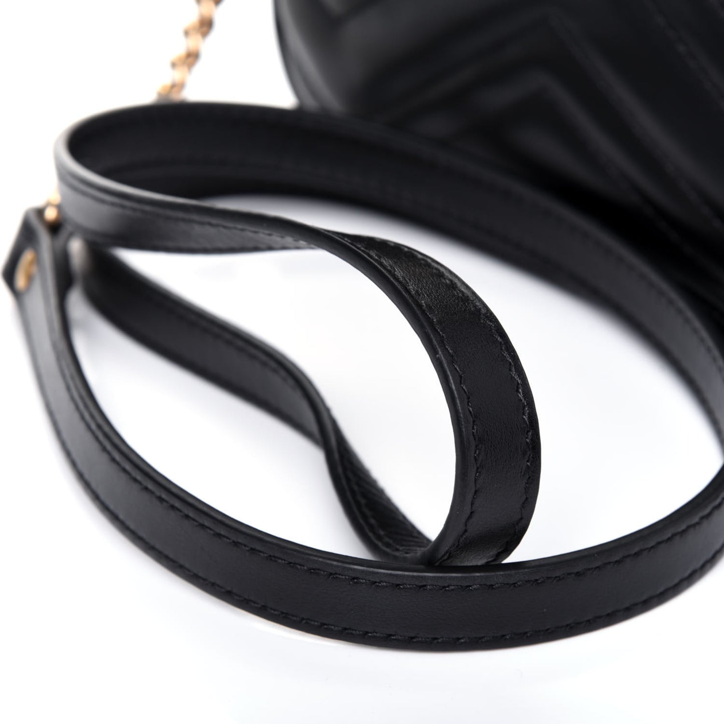 Calfskin Matelasse Mini GG Marmont Chain Shoulder Bag Black
