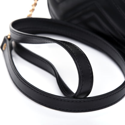 Gucci Calfskin Matelasse Mini GG Marmont Chain Shoulder Bag Black 16 of 17