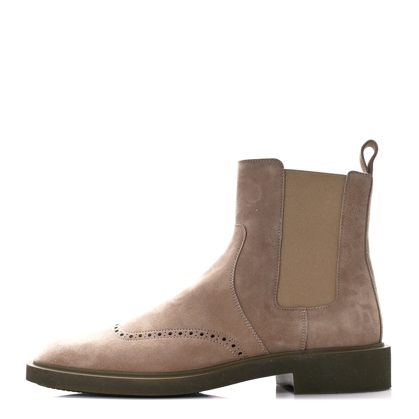 Suede Goatskin Mens Ebony Chelsea Ankle Boots 42 Beige