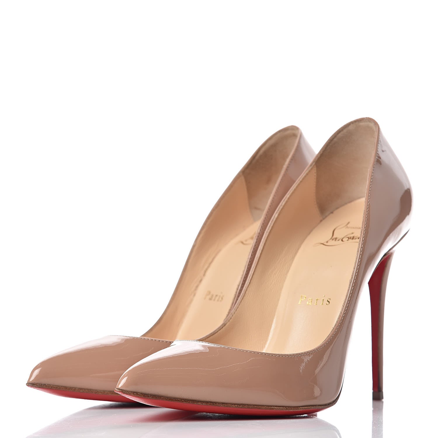 Christian Louboutin Patent Pigalle Follies 100 Pumps 36 Nude 3 of 14