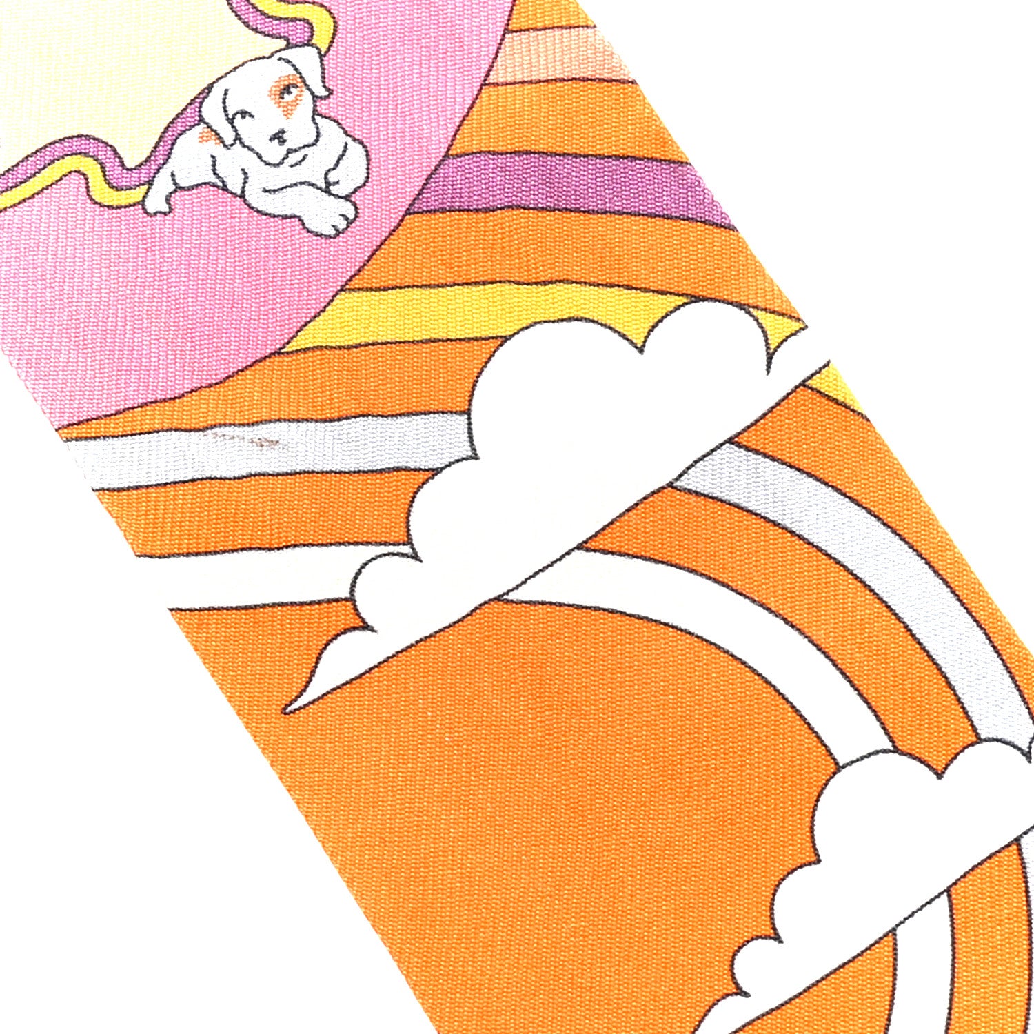 Hermes Silk Carres Volants Twilly Orange Rose Malaba 6 of 7