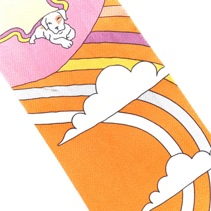 Hermes Silk Carres Volants Twilly Orange Rose Malaba 6 of 7