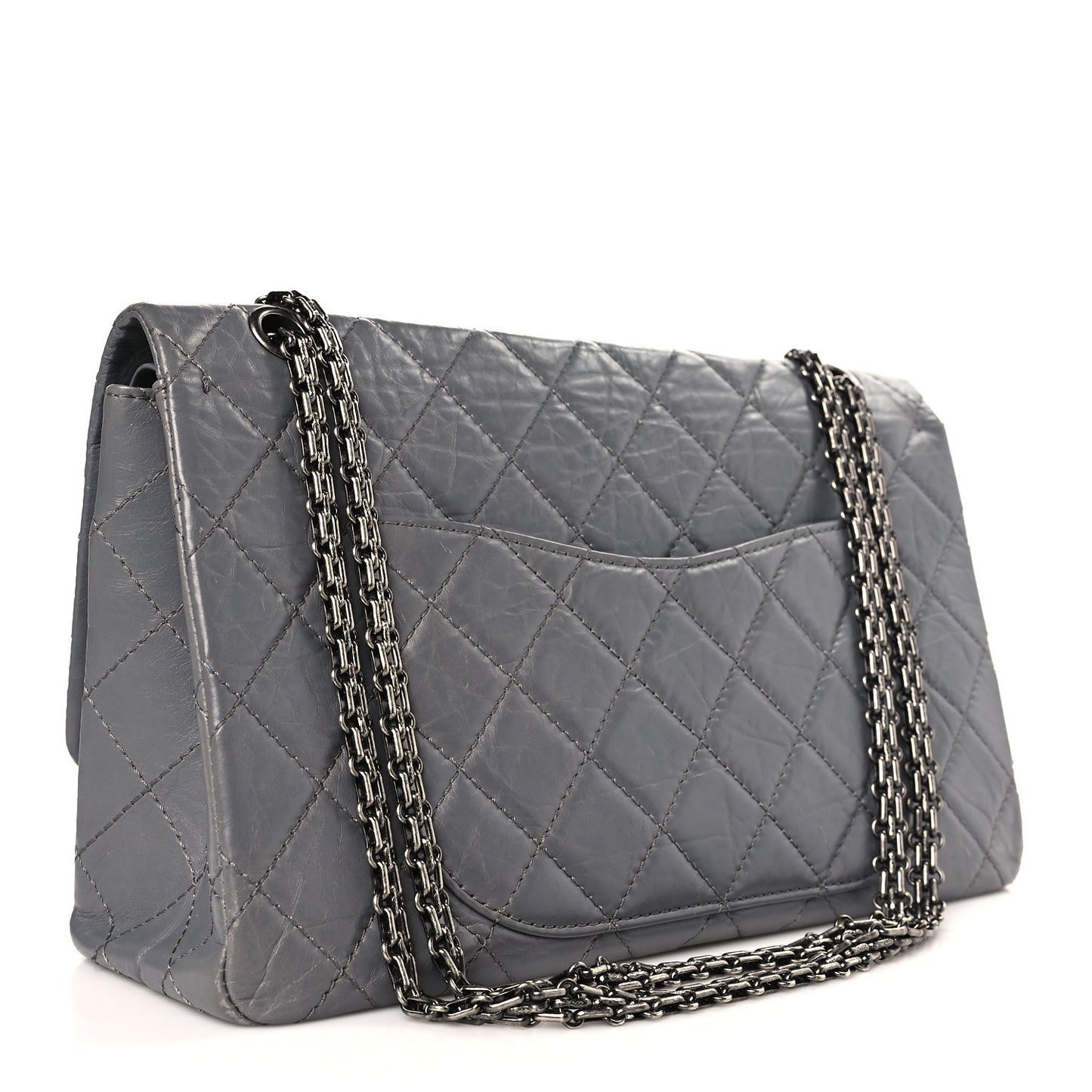 Aged Calfskin Quilted 2.55 Reissue 227 Flap Grey