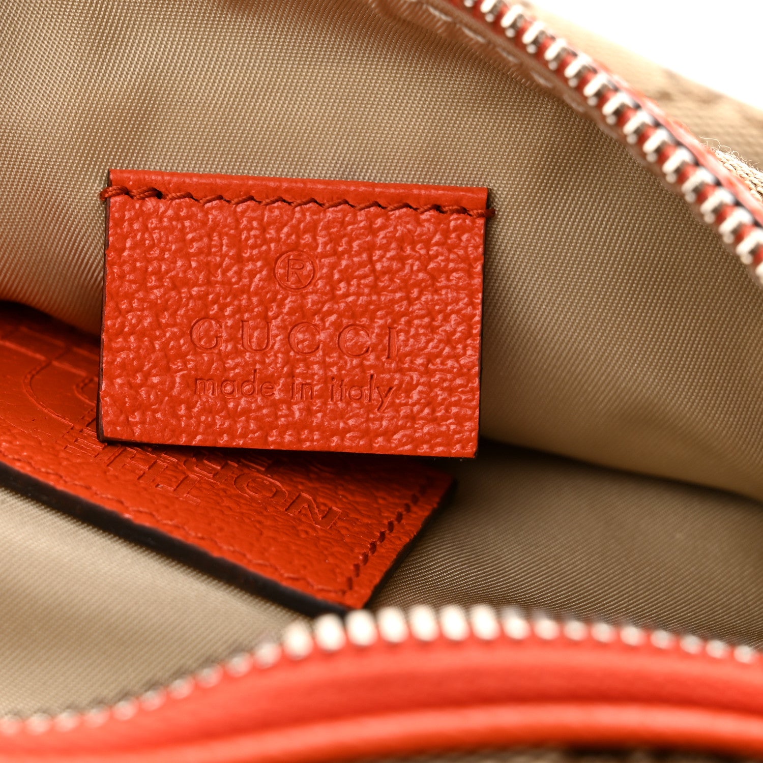 Gucci X THE NORTH FACE Monogram Textured Dollar Calfskin Embroidered Belt Bag Beige Ebony Mystic White Deep Orange 7 of 11
