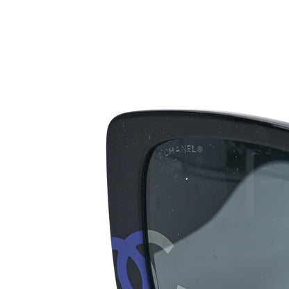 Chanel Acetate CC Logo Square Sunglasses 71472A Black Multicolor 7 of 8