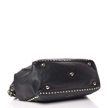 Valentino Garavani Vitello Medium Rockstud Tote Black 4 of 15