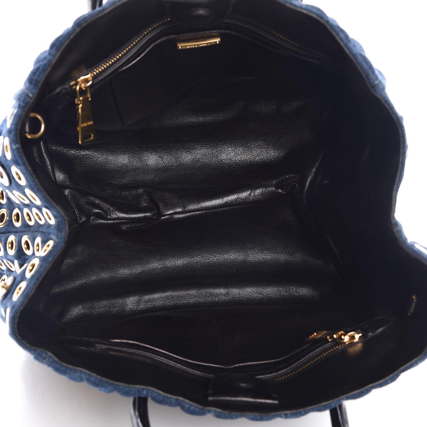 Denim Matelasse Grommet Tote Avio