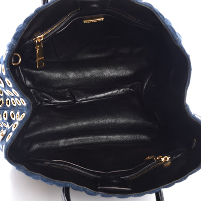 Miu Miu Denim Matelasse Grommet Tote Avio 5 of 7