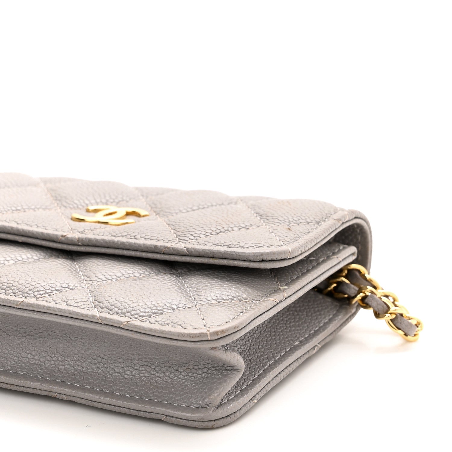 Chanel Caviar Quilted Miss Coco Clutch With Chain Grey 10 of 16